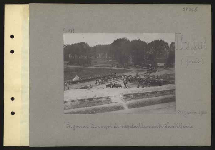 Proyart (près). Bivouac et convoi de ravitaillement d'artillerie