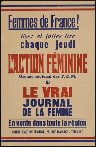 Femmes de France ! Lisez et faites lire chaque jeudi L'action féminine