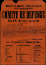 Comité de Défense du IXè Arrondissement : Liste des candidats