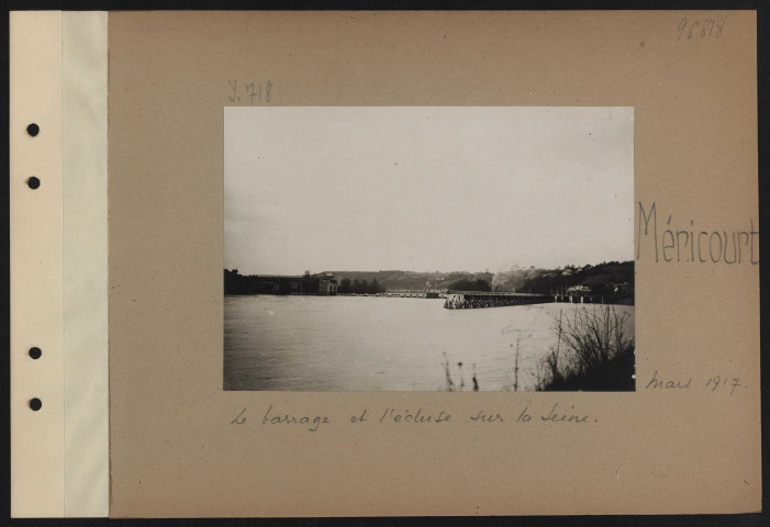 Méricourt. Le barrage et l'écluse sur la Seine