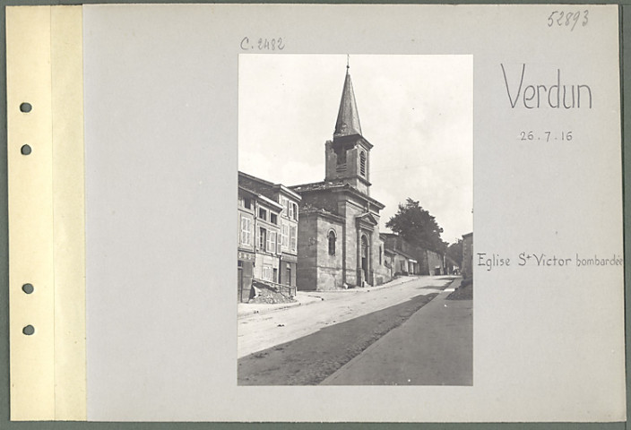 Verdun. Eglise Saint-Victor bombardée