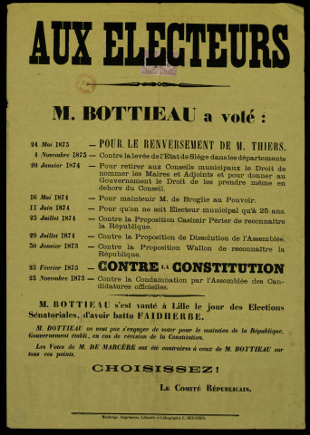 M. Bottieau a voté Contre la constitution : Choisissez !