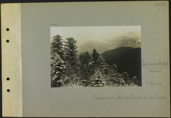 Hartmannswillerkopf (Région de l'). Panorama de la vallée de la Thur pris du camp Turenne