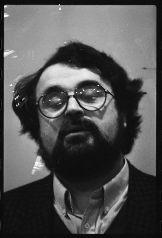 Jean-Michel Boullier de la SGEN-CFDT. Les Loubavitch rue Lamartine. Manifestation des instituteurs devant l'inspection académique à Bobigny pour le retrait du projet « Maître-Directeur »