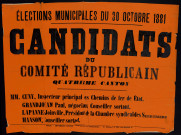 Élections municipales Candidats du Comité Républicain Quatrième canton
