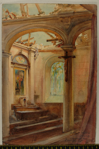 Eglise de Suzanne (Somme), septembre 1916