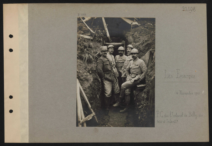 Les Éparges. PC du lieutenant-colonel de Billy du 364e d'infanterie