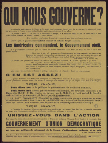 Qui nous gouverne ?... Les Américains commandent, le gouvernement obéit…