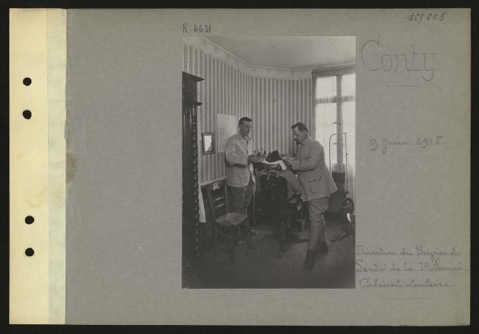 Conty. Direction du Service de santé de la 1ère armée. Cabinet dentaire