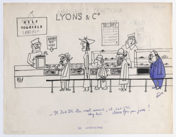 Le nouveau : Il doit être bien mal nourri chez lui, il vient ici deux fois par jour