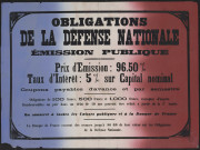 Obligation de la défense nationale : Emission publique