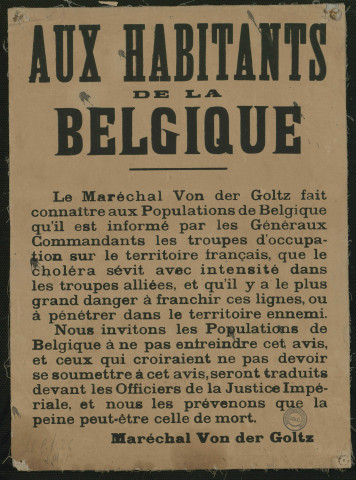 Le choléra sévit...amp; dans les troupes alliées