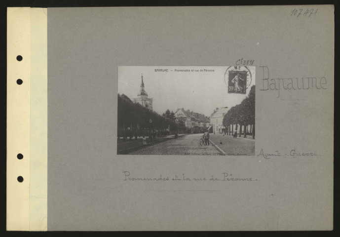 Bapaume. Promenades et la rue de Péronne