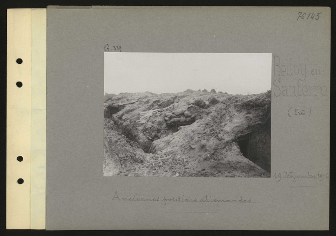 Belloy-en-Santerre (près). Anciennes positions allemandes