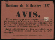 Élections du 14 octobre 1877 : Réunion électorale À Vailly Le Dimanche 7 Octobre