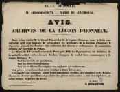 Avis : Archives de la Légion d'honneur