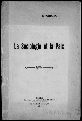 La sociologie de la Paix