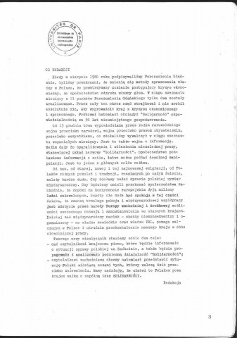 Kontakt (1982; n°0 - n°8) Sous-Titre : Miesiecznik redagowany przez czlonkow i wspolpracownikow NSZZ Solidarnosc