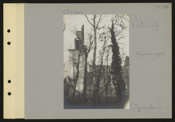 Wailly. L'église détruite