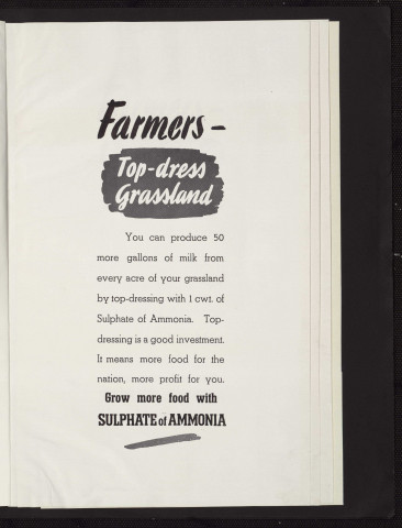 Farmers, top-dress Grassland ! : grow more food with sulphate of ammonia