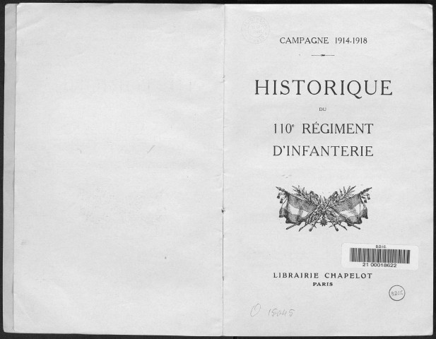 Historique du 110ème régiment d'infanterie