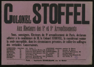 Candidature du M. le Colonel Stoffel