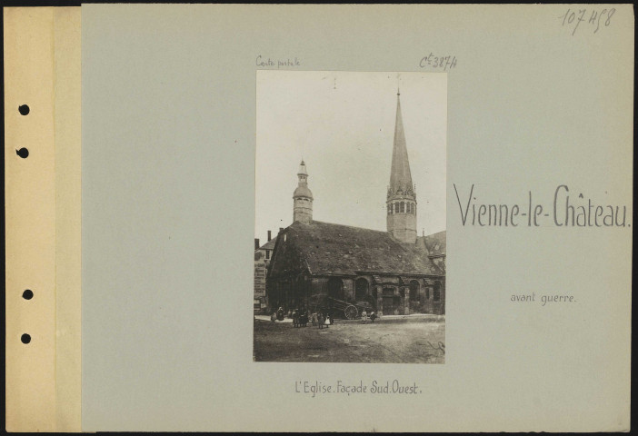 Vienne-le-Château. L'église. Façade sud-ouest