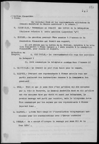 Réunion du 8 août 1919 à 15h30. Sous-Titre : Conférences de la paix