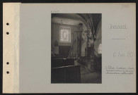 Avricourt. L'église : intérieur ; échelle donnant accès à un ancien observatoire allemand