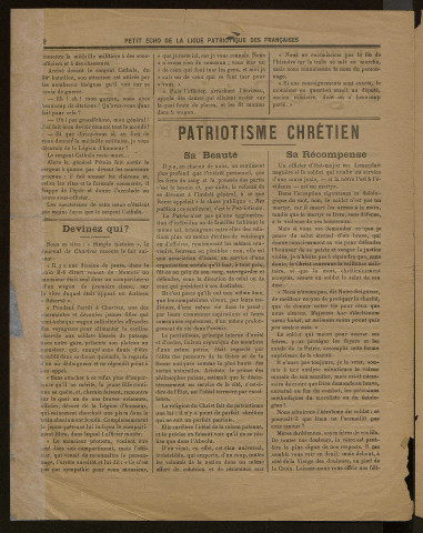 L'Echo de la Ligue patriotique des Françaises - Année 1918