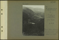 Réservoir de l'Alfeld (Près Sewen). Route du Ballon d'Alsace, construite par la 7e armée en 1917. Le premier pont vu de loin ; au fond, le réservoir de l'Alfeld