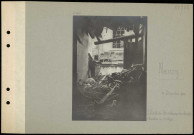Nancy. L'Hôtel de Strasbourg bombardé ; chambre au deuxième étage
