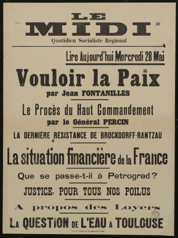 Le Midi. Lire aujourd'hui mercredi 28 mai