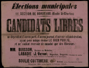 Elections municipales : candidats libres… 11e section de Bordeaux