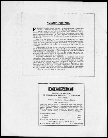 Cénit (1965 ; n° 162 - 167). Sous-Titre : Revista de sociología, ciencia y literatura