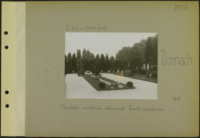 Dornach. Cimetière militaire allemand. Tombe commune