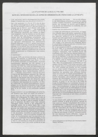 1982 (n°2 à 6) - La Lettre de l'Association des amis de la BDIC & du Musée