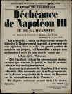 Dépêche télégraphique : Déchéance de Napoléon III et de sa Dynastie