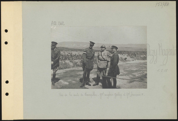 Dizy-Magenta. Près de la route de Champillon. Général anglais Godley et général français X