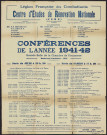 Conférences de l'année 1941-42
