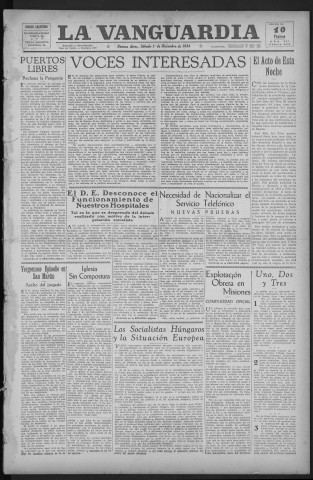 Décembre 1934 - La Vanguardia