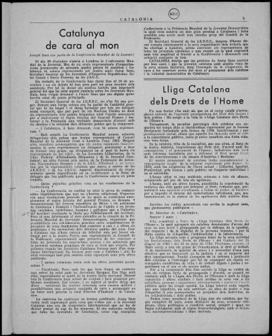 Catalonia (1946 : n° 8-9). Sous-Titre : publicació catalana