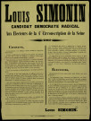 Louis Simonin, candidat démocrate radical, aux électeurs de la 4e circonscription de la Seine