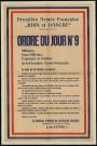 Première Armée française : ordre du jour N° 9