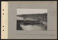 Libermont (près). Le canal du nord ; terre-plein sur lequel nos troupes ont franchi le canal le 5 septembre