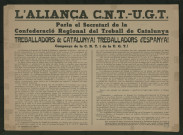 L'aliança CNT-UGC : parla el secretari de la Confederació Regional del Treball de Catalunya