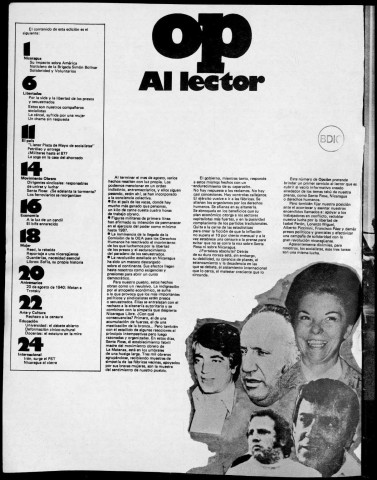 Opción. N° 14, 1 de septiembre 1979. Sous-Titre : Boletín mensual de circulación restringida. Autre titre : Opción (Buenos Aires)