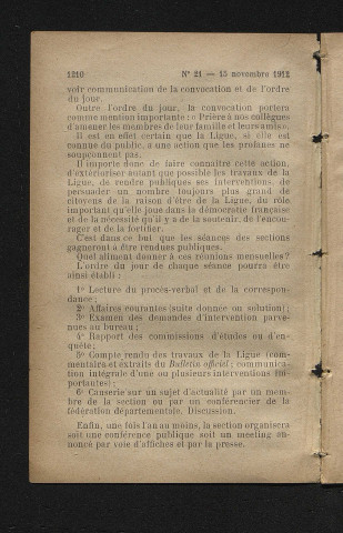 Novembre 1912 - Bulletin officiel de la Ligue des Droits de l'Homme