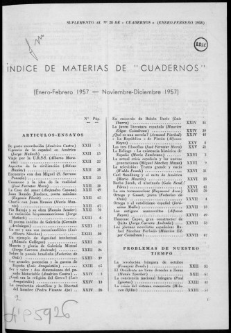 Cuadernos del Congreso por la libertad de la cultura (1957 : n° 22-27)