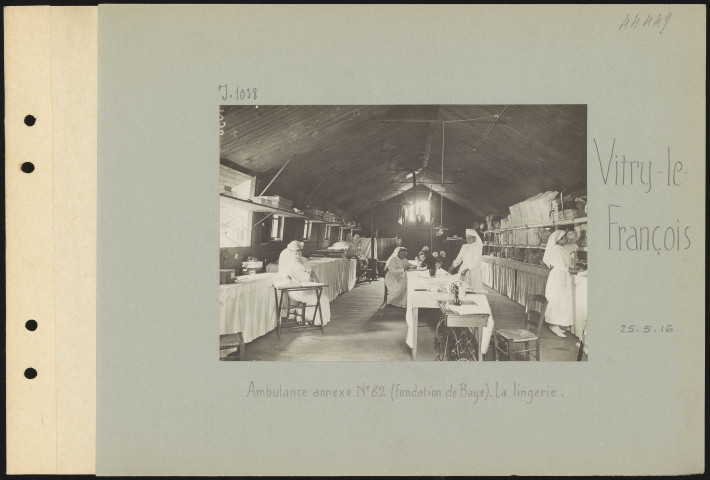 Vitry-le-François. Ambulance annexe n° 82 (fondation de Baye). La lingerie